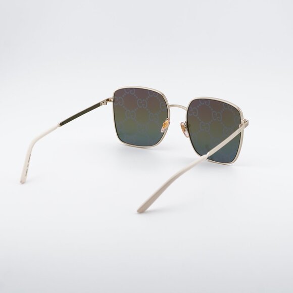 Gucci GG0802S 004 Sunglasses Gold Square Frame, Multicolor Lenses main image 8